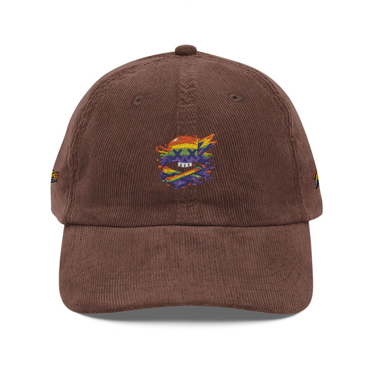 Reckless Mods Gay Pride Rex Vintage Corduroy Embroidered Cap