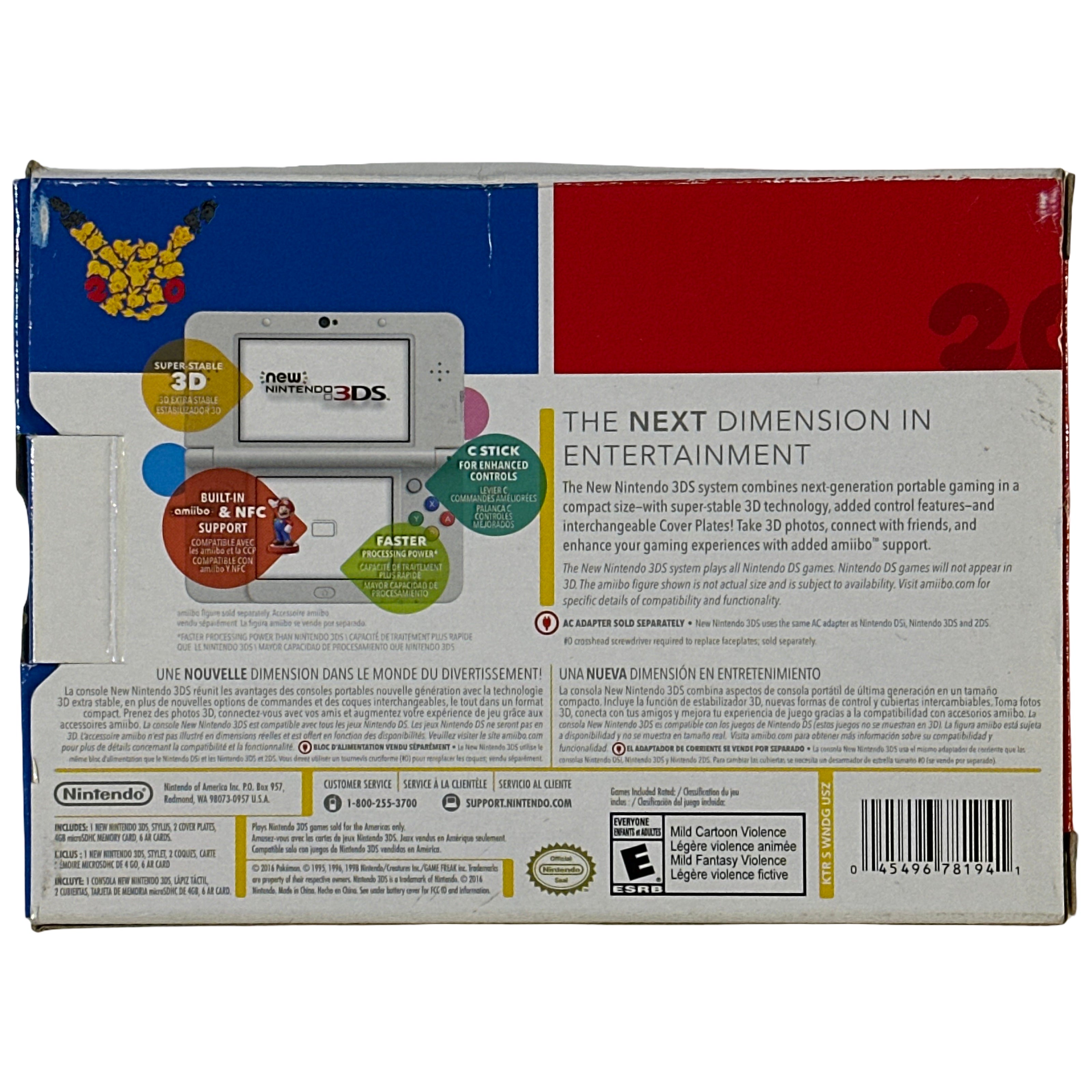 New Nintendo 3DS Pokemon 20th Anniversary Edition - Nintendo 3DS