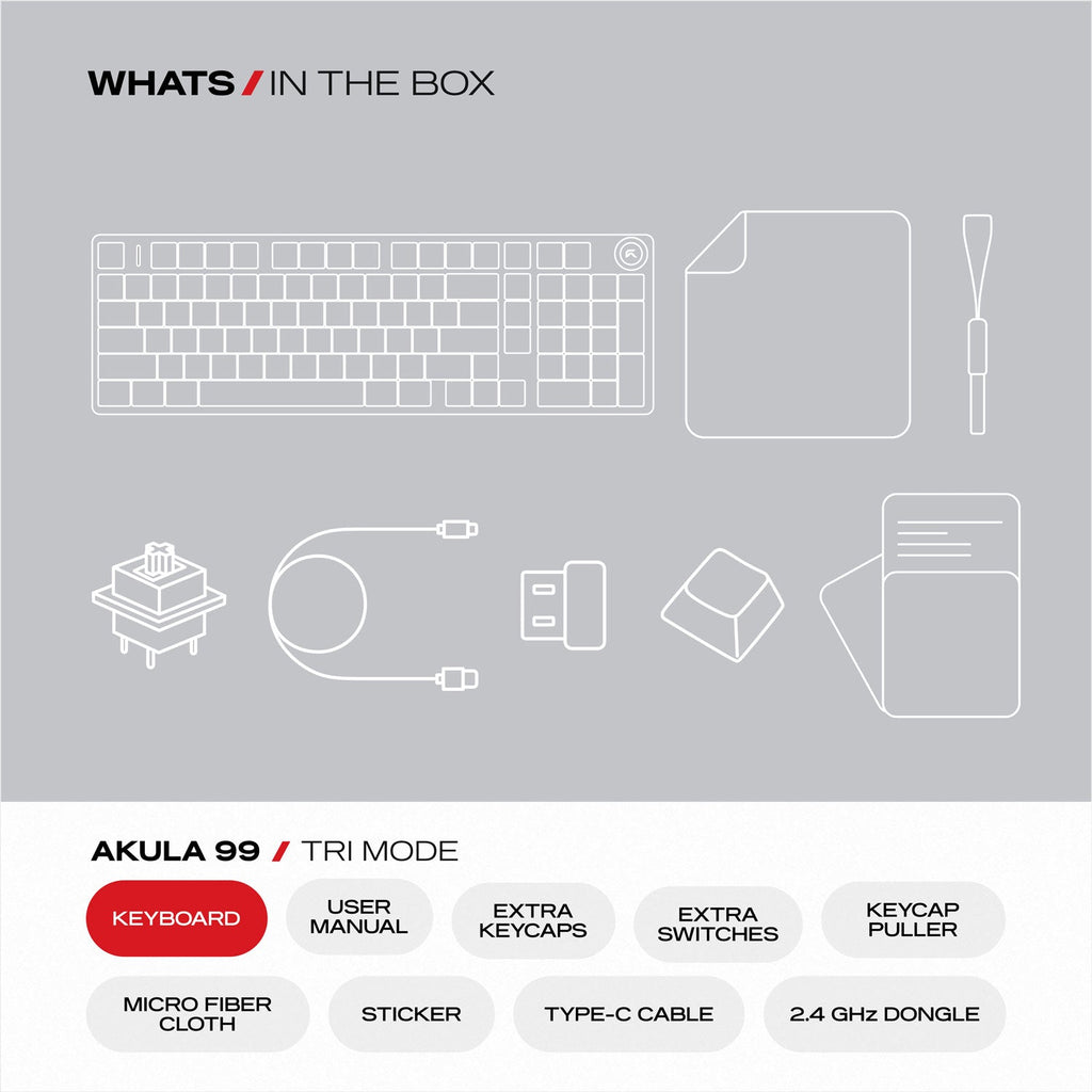 Akula 99 | Compact Full-Size Tri-Mode Gaming Keyboard