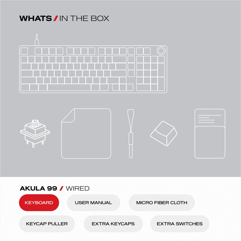 Akula 99 Lite | Compact Full-Size Wired Gaming Keyboard