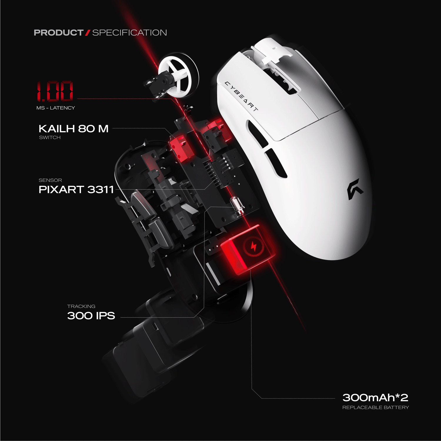 Artemis | 1K 52g Ultra-light Hot-Swap Tri-Mode Gaming Mouse