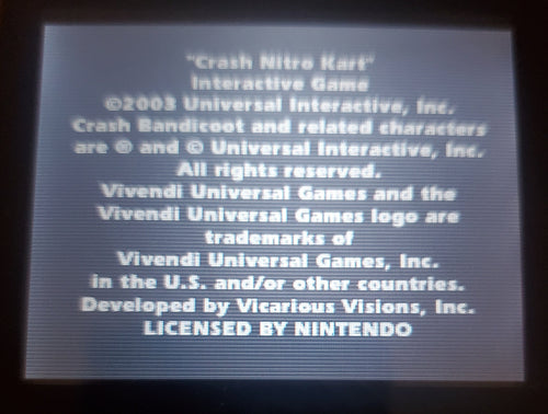 Crash Nitro Kart GBA Video Game Boy Advance Nintendo 2003